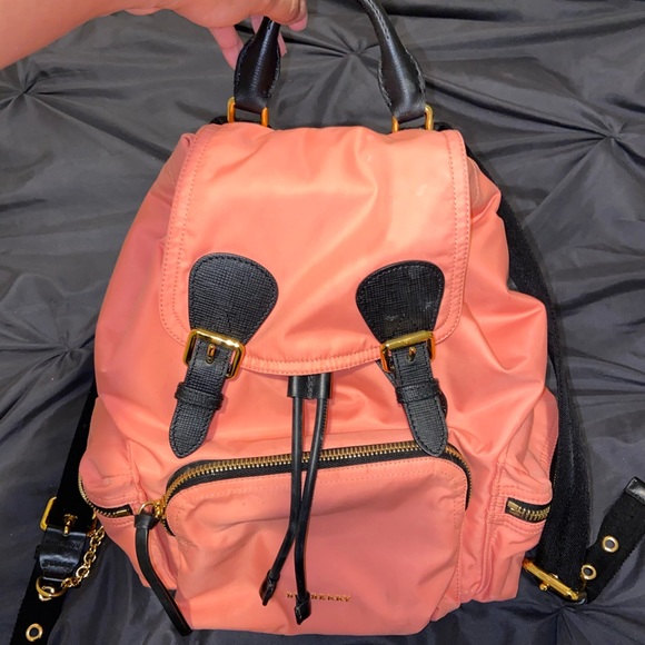 Burberry Coral Pink Medium Rucksack - Picture 1 of 8